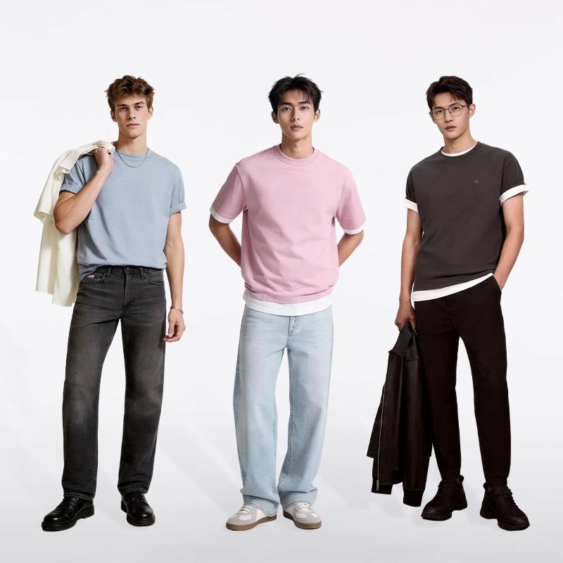 Calvin Klein T-Shirts Men's Crew Neck Moderate 40HM229-CIQ