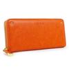 Lucky Tail Long Wallet with Round Simple Cat Natural Women's Zipper, Design, (Orange)