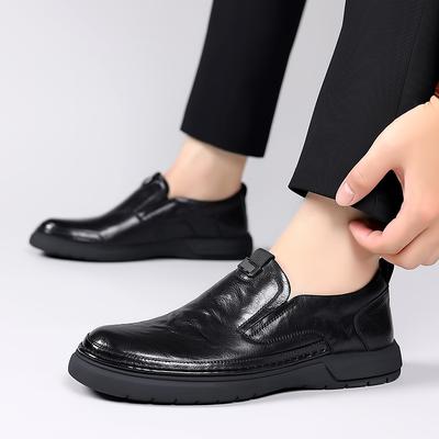 Mode Slipper Schuhe Herren 2024 Neue Herbstschuhe Herrenmode Slipper Dicksohlige Fahrschuhe Büro Leder Business Herren Komfortschuhe