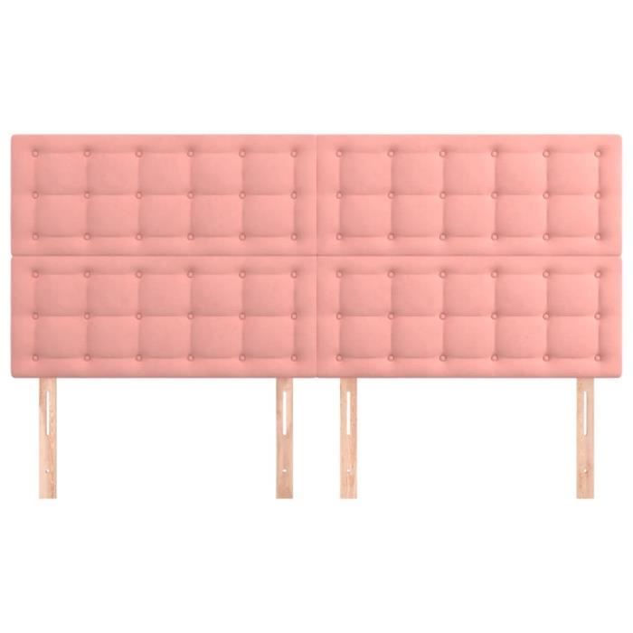VidaXL Têtes de lit 4 pcs Rose 100x5x78-88 cm Velours3116837