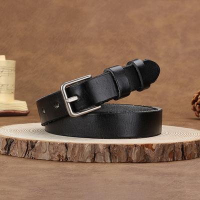First Layer Cowhide Women'S Belt Genuine Leather Fashionable Simple Pin Buckle Retro Jeans Belt
