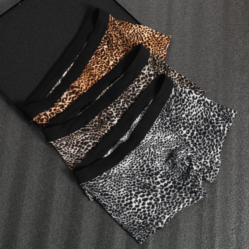 Men's Leopard Print Sexy Breathable U-Convex Boxer Briefs - Fashionable & Comfortable Shorts