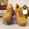Shoes for Men Leather Casual Shoes Retro Designer Thick-soled Flat Skateboard Shoes Youth Lace-up Sneakers