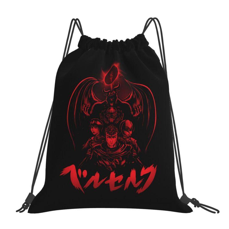 Custom Anime Pattern Drawstring Backpack Lightweight Foldable Sports Gym Bag Water Resistant String Sackpack for Training
