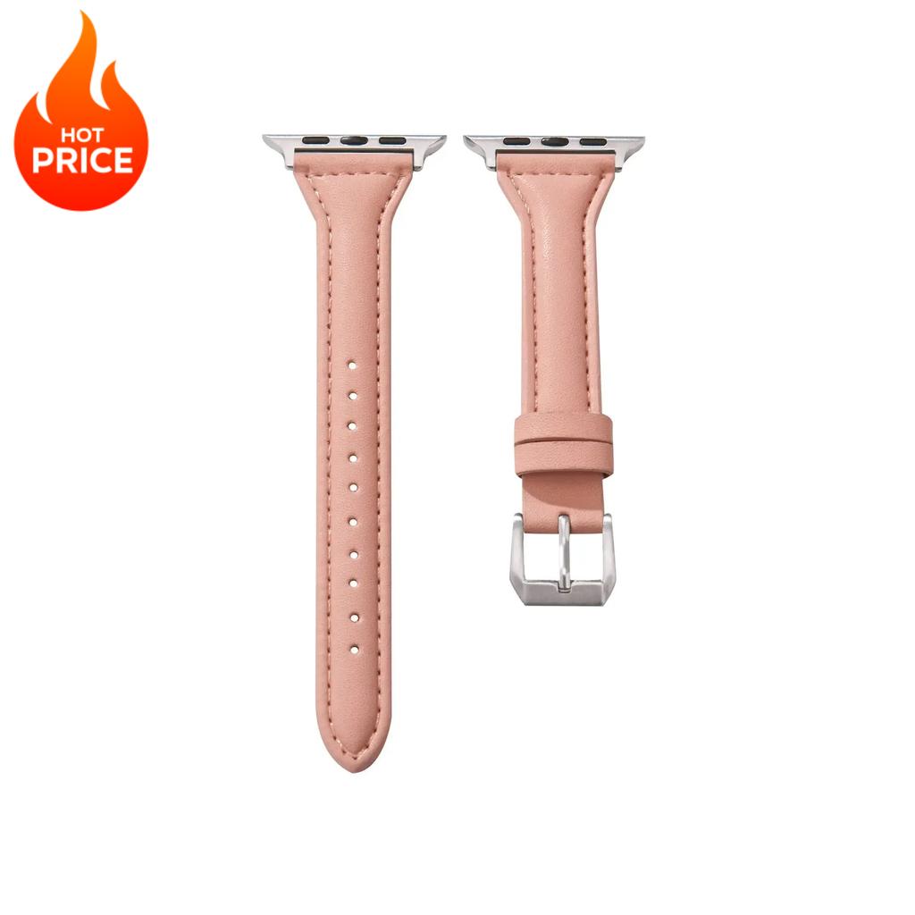 Slim Leather Strap For Apple Watch Band 44mm 40mm 41mm 45mm 44mm Bracelet For Iwatch Series 10-11 46mm 42mm Band Ultra 2-3 49mm