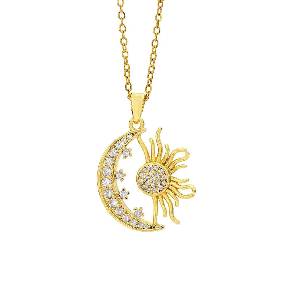 Women’s Sun and Moon Necklace - Elegant Cross-border Fashion Collarbone Chain