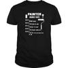 Funny Painter Hourly Rate Apparel for Painters T-Shirt Black