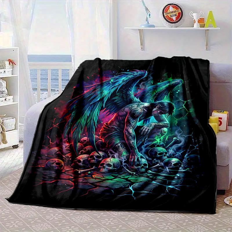 Ätherische rosa Engelskopf Decke Flanelldecke für Bett, Sofa, Camping, Wandern, Picknick Zubehör, Geschenk für Familie Fan Geschenke