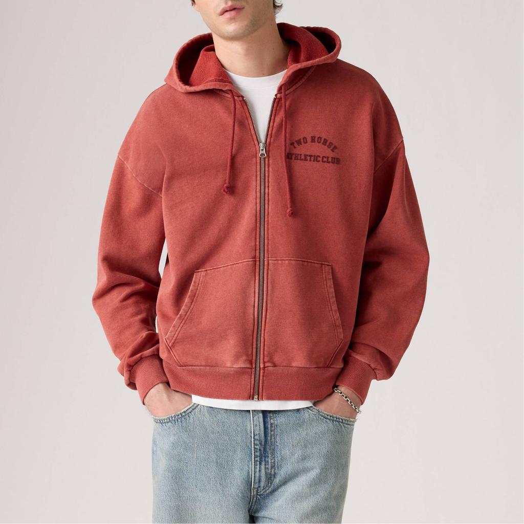 Levis Comfortable Loose Simple Zip Hooded Long Sleeve Sweatshirt Men Sweatshirt 003QW-0000