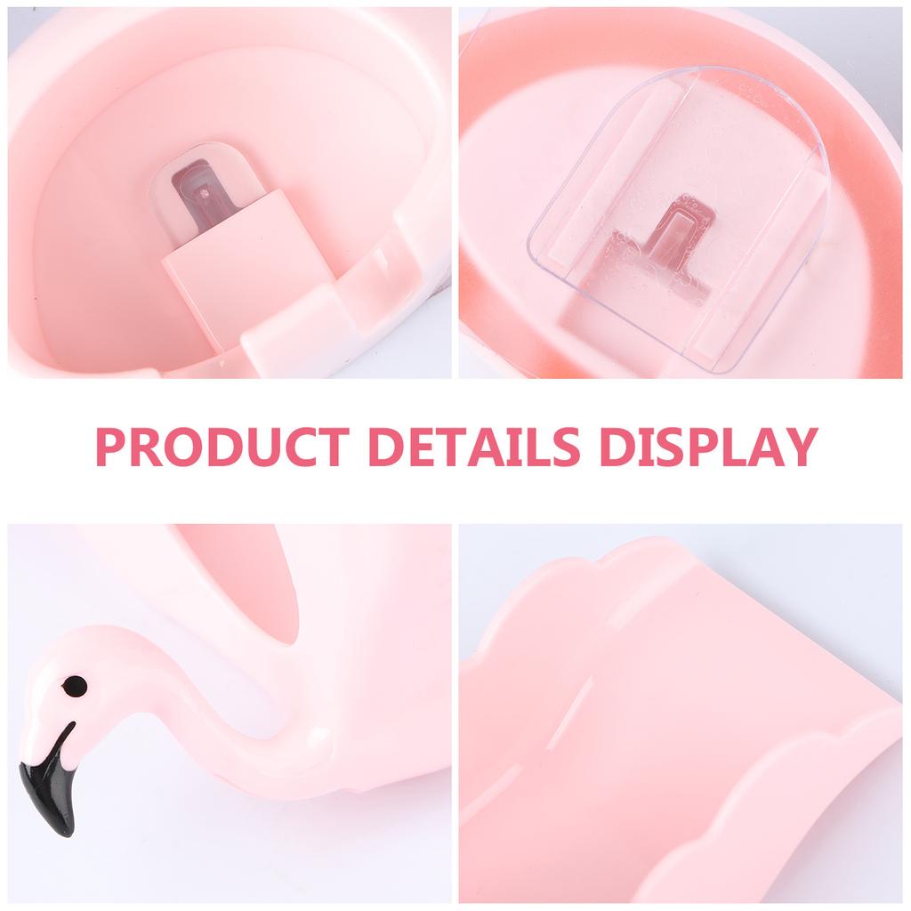 1pc Dish Set Wall-Mounted Soap Holder Flamingo Style Smooth Drainage Bathroom Organizer Soap Bar Storage Holder Home Use