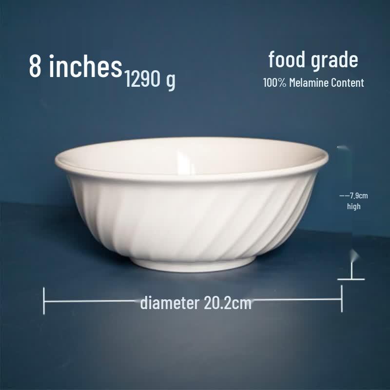 Dongmuchao A5 Food-Grade Melamine White Commercial Rice and Soup Bowl