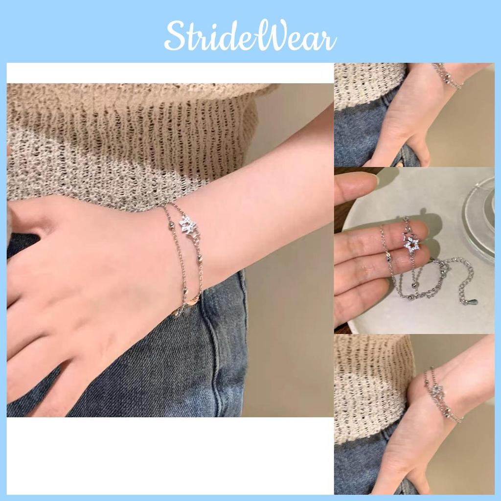 Star Dual Stylish Charm Bracelet For Women Minimalist Copper Plated Jewelry Elegant