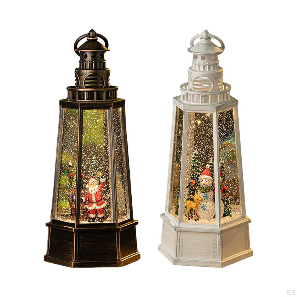 Christmas Music Box Centerpiece Wind Lamp Night Light Retro Ornament for Indoor Use