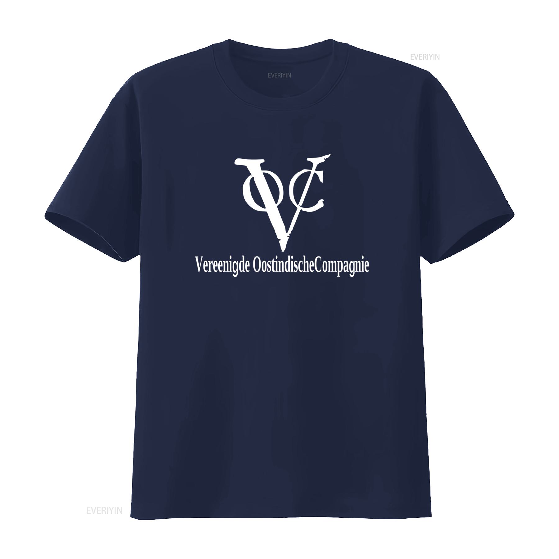 ZheXiong TEE VOC Vereenigde Oostindische Compagnie Vintage Stijl Print T-shirt voor Mannen en Vrouwen 33205 vintage Gewassen Unisex Veelzijdig 4XL