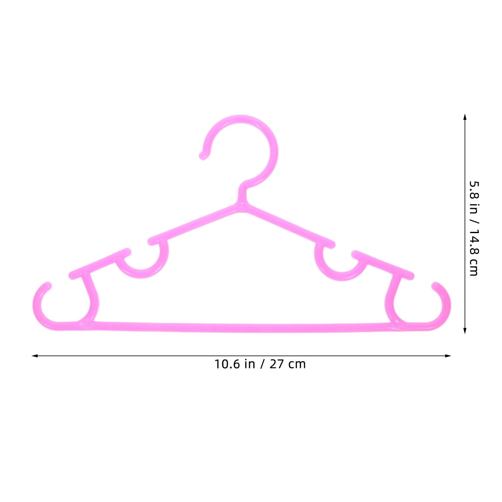 

10Pcs Sturdy Non-Slip Hangers Heavy Duty Plastic Hangers for Nursery and Closet Space Saving Boots Hanger рожевий