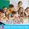 5-100Pcs Wooden Tangrams Puzzles Bulk For Student Shapes Puzzle Brain Logic Block For Tangram Game Geometric Pattern Block