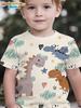 Boys Clothes Dinosaur Colorful Cartoon 3D Print Boys' T-Shirt Summer Short Sleeve Tops O-Neck Outdoor Casual Children's Clothing
