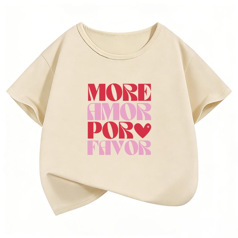 More Amor Por Favor Graphic T Shirts Funny Kids Childrens Summer Retro Spanish Love Tshirt Boys Girls Casual Top Tee