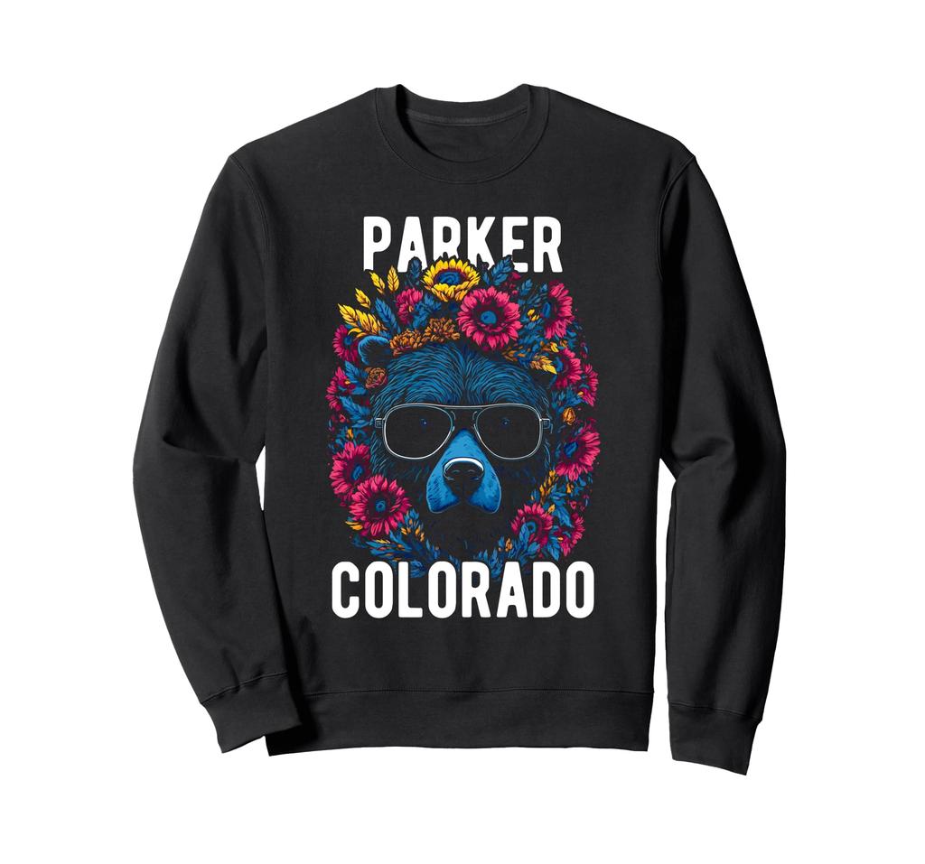 Parker Colorado USA Fun Bear and Flower Design Sweatshirt