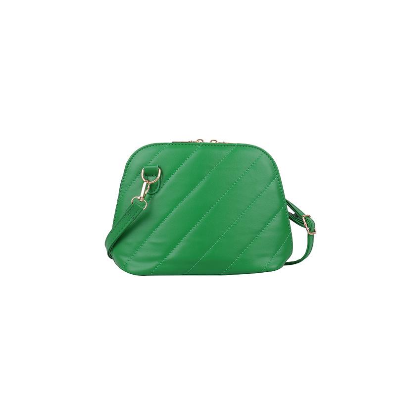 

French niche texture rhombus shell bag women s 2024 new trendy Korean version casual versatile shoulder messenger bag зелений