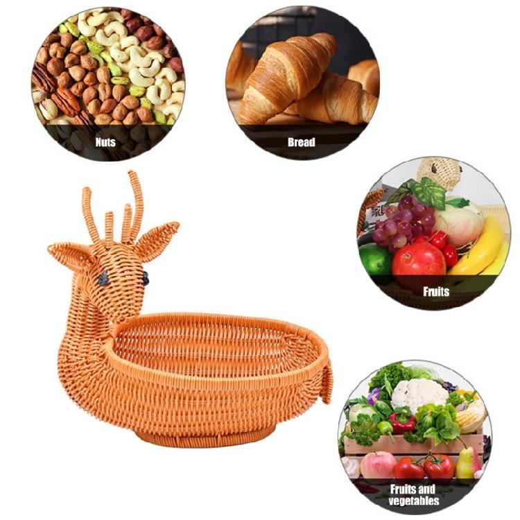 Charm Deer Shape Handwoven Bin Craft Of Sturdy PP Materials Great For Home And Kitchen Use