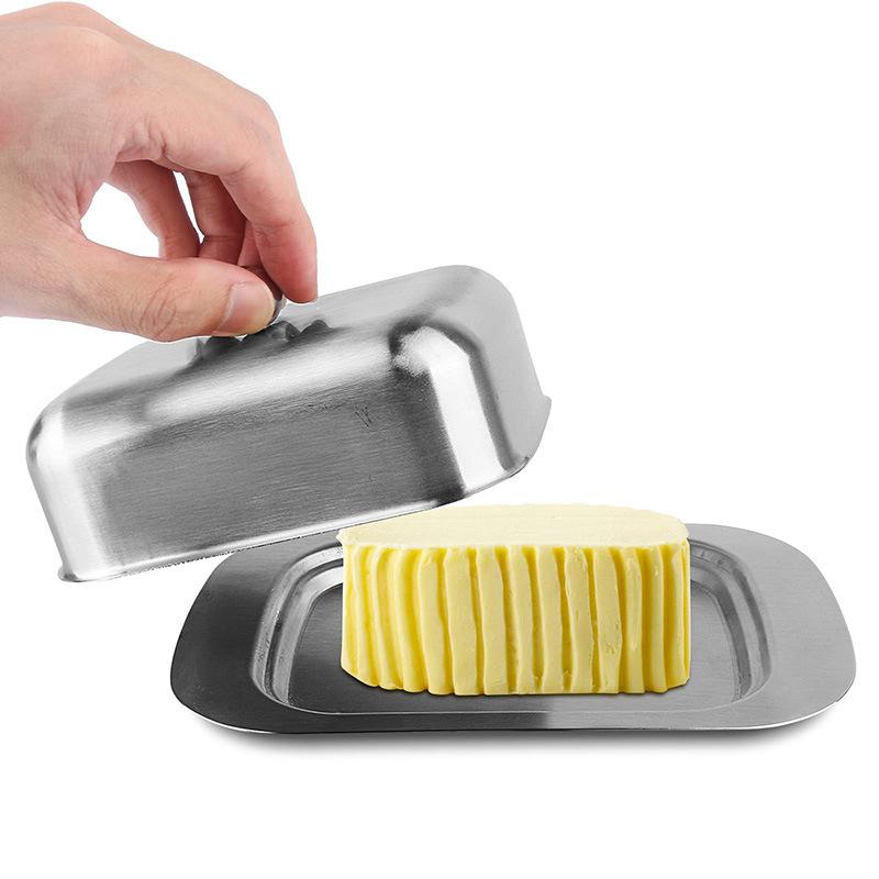 Hochwertige Retro Aluminium Butterdose Edelstahl Dick Abgedeckt Käse Butter Tablett Box Lebensmittelqualität Behälter Schale mit Deckeln