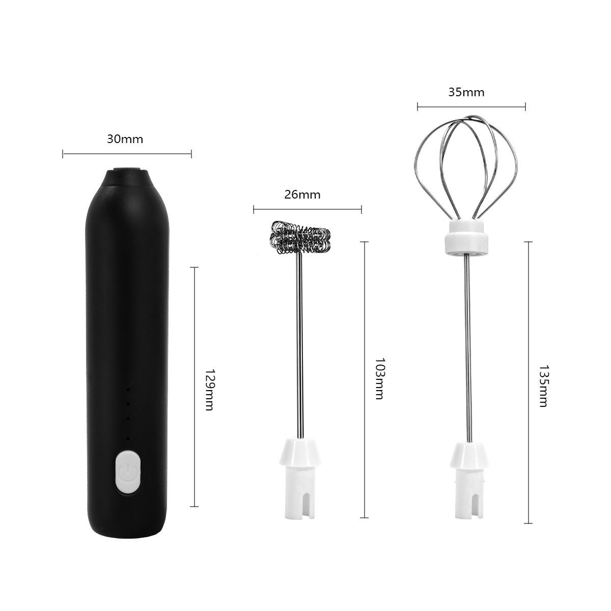 Kua Jing Wireless Mini Handheld Electric Milk Frother TK-307 Double Whisk чёрный