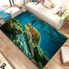 3D Seabed Underwater World Dolphin Turtle Area Rug,Carpet Rug for Living Room Bedroom Sofa Doormat,kids Play Non-slip Floor Mat