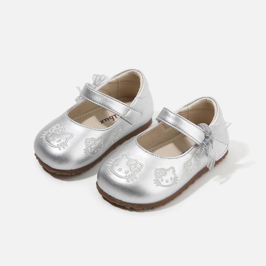 Spring 2026 Soft Sole Leather Baby Walker Shoes with Doll Print - Non-Slip Design