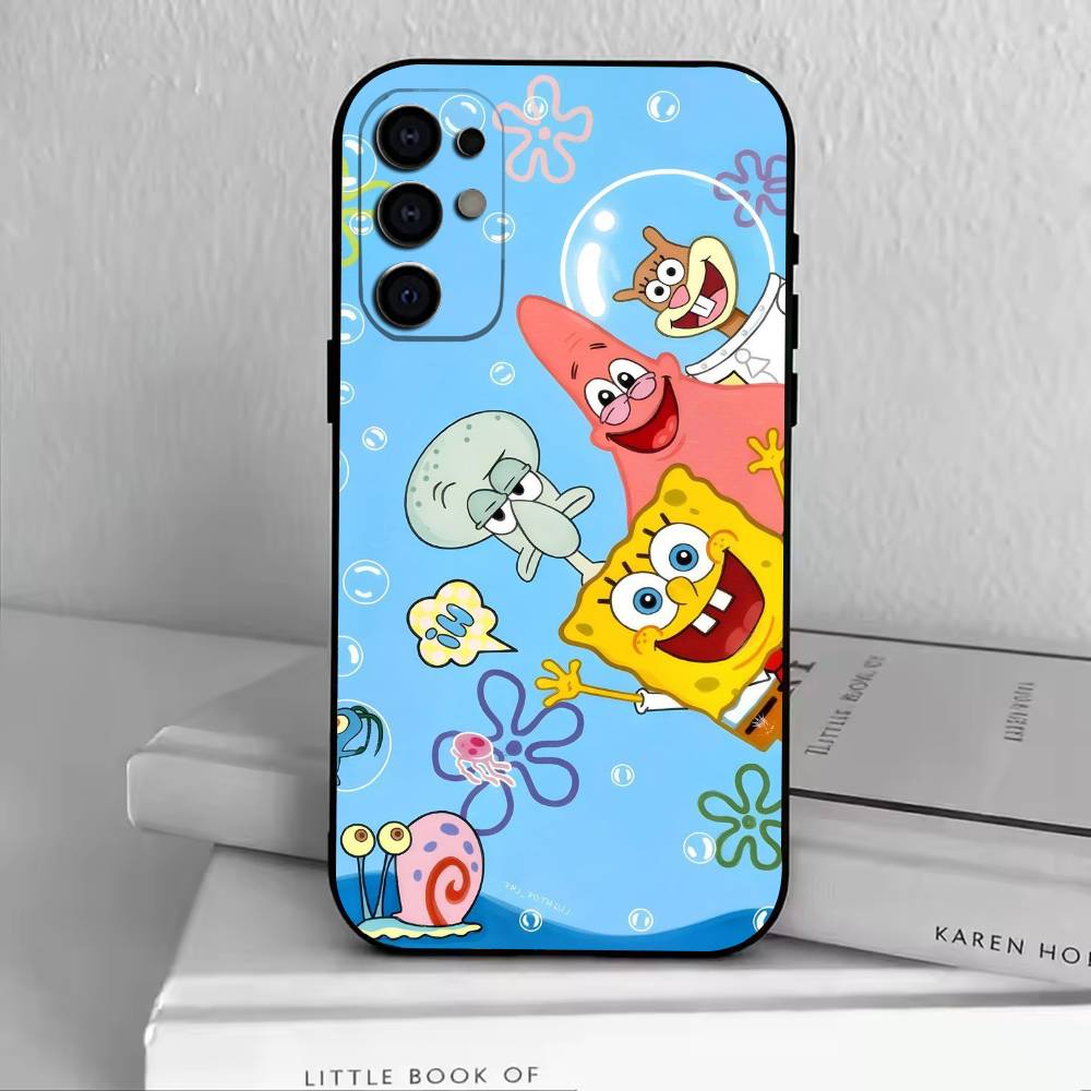 S-SpongeBob Baby Phone Case Black Silicone Soft For Samsung S25,S24,S21,S22,S23,S30,Ultra,S20,Plus,Fe,Lite