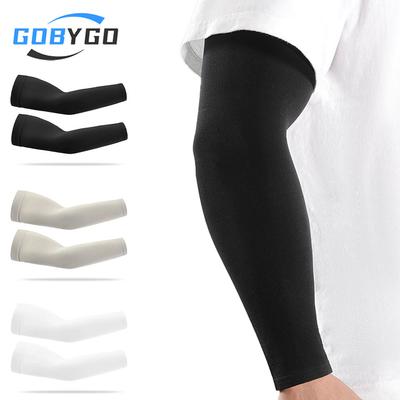 1Pair UPF50+ Cool Arm Sleeves Women Summer Breathable Ice Silk Sunscreen Cycling Running Fishing Oversleeve Men
