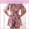 Elegant Flower Print Women Romperexy Backless Jumpsuit For Chic Summer Looks