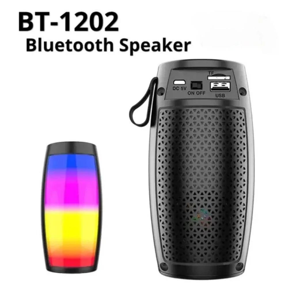 Wireless Portable Bluetooth Speaker with Colorful LED Lights TF Card Slot Outdoor Desktop Home Speaker Gift