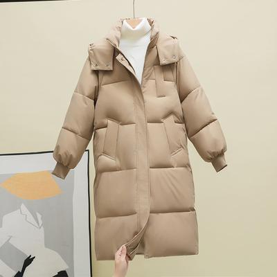 Women's Long Over-Knee Thickened Down Cotton Jacket Bread Style Winter Loose Coat Model Warm Cozy Cotton Outerwear