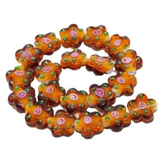 

20 шт. Квіткові скляні намистини для виготовлення прикрас своїми руками Браслети, намиста, сережки, аксесуари Ручної роботи Різнокольорові намистини Матеріали для виготовлення прикрас своїми руками кавовий