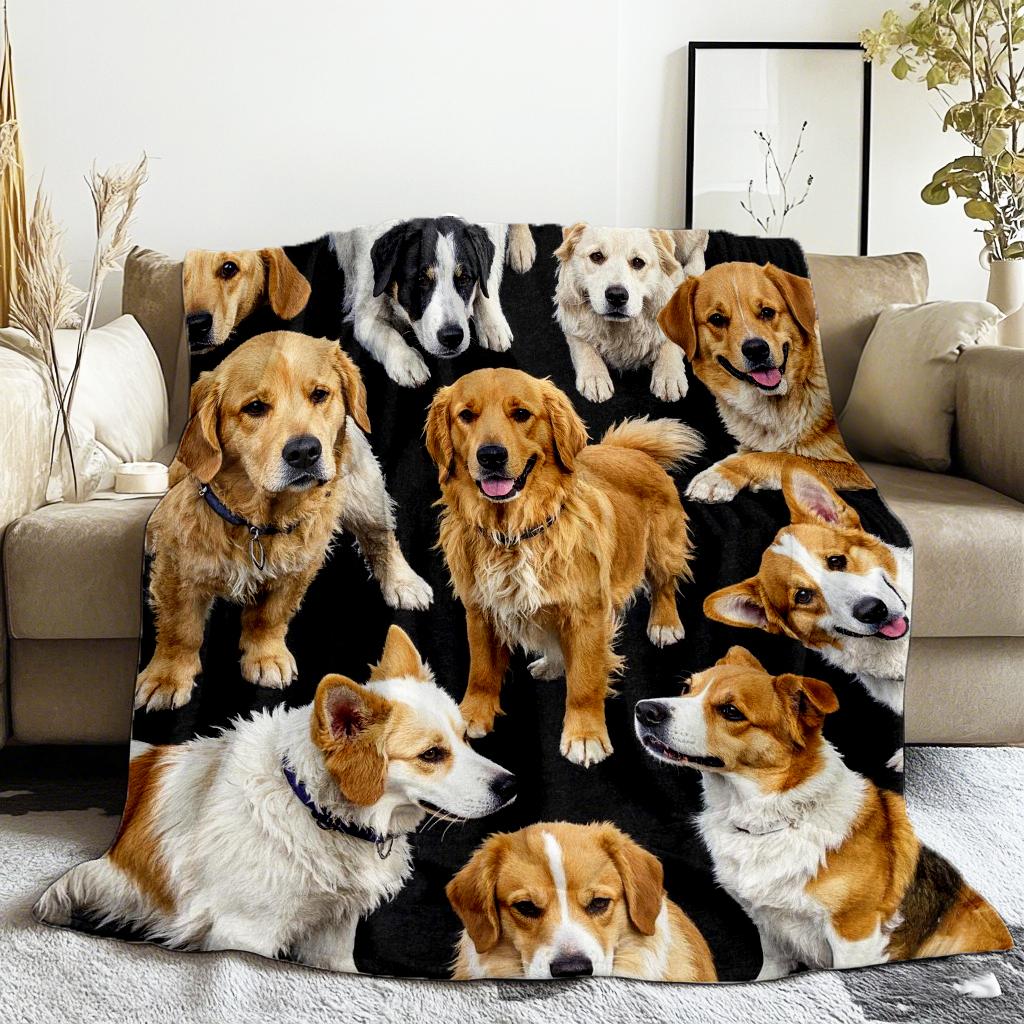 A Variety Of Cute Pet Dogs Blanket Flannel Blanket Throw Blankets for Bedding Sofa Ultra-Soft Bedroom Quilt Pet Blanket Movie