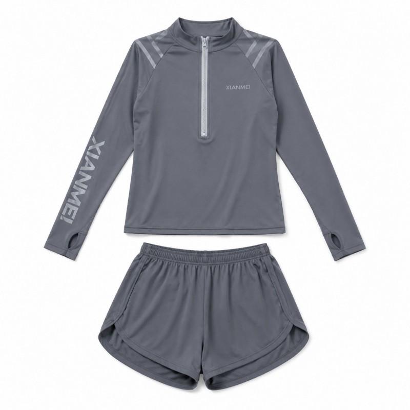 Girls UV Protection Long Sleeve Swimsuit With Built-in Safety Briefs Swimming Pool Beach Water Sports