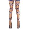 Damen Sexy Strümpfe Punk Goth Ausgeschnitten Bandage Nylonstrümpfe Pole Dance Sexy Unterwäsche Weiblich Sexy Dessous Beinharnisch