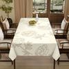 1pc Tablecloth Elegant Beige Rectangular Tablecloth Suitable for Dining Table, Coffee Table, Desk - Soft Floral Pattern Machine Washable Fabric Neutra