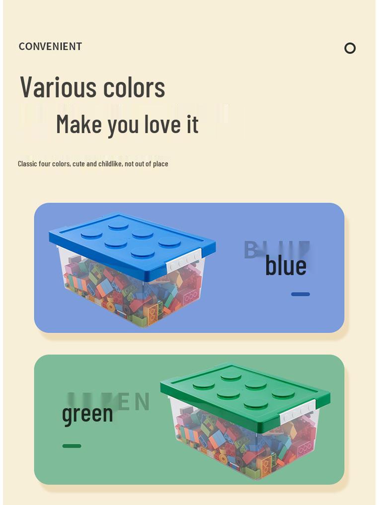 LEGO Kids' Storage Box for Building Blocks and Snacks - Plastic Organizational Bin