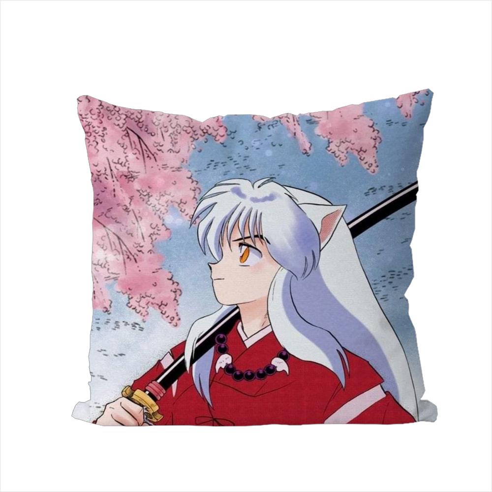 Inuyasha Pillow Case For Car Sofa Decorative Home Doublesided Print Plush Square Throw Pillow Cushion Cover