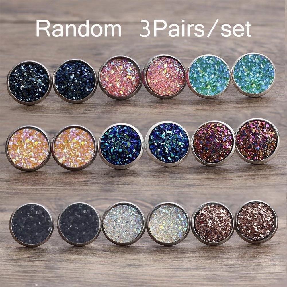 3pairs Men Women Stainless  Steel Earrings Random  Packaged Ear  Accessories Decorative  Earrings