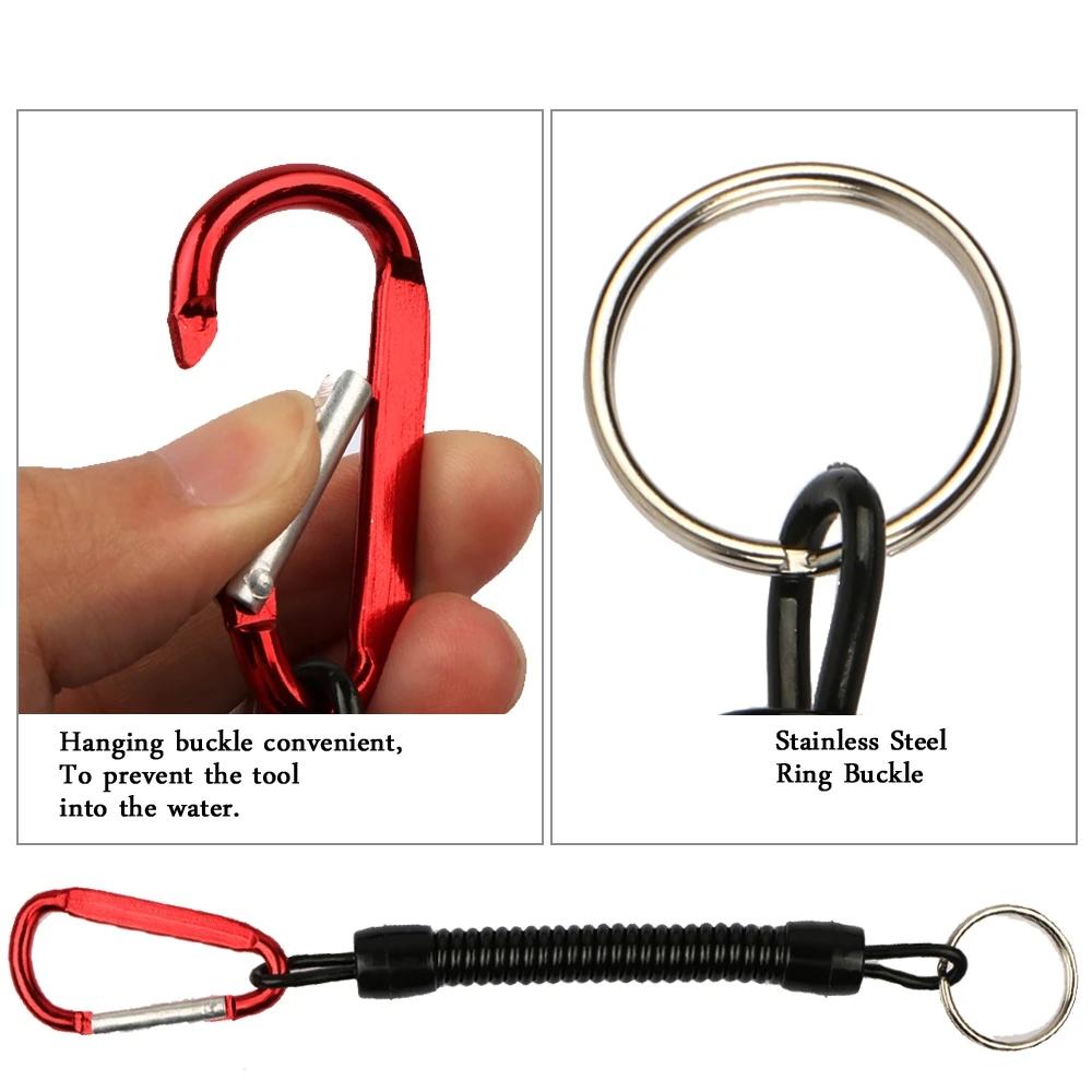Climbing Button Carabiner Anti-Lost Spring Rope Outdoor Mountaineering Lost Rope Lure Fishing Gear Fishing Accessories Fishing