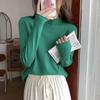 Spring 2025 Women's Knit High Neck Slimming Long Sleeve T-Shirt