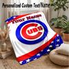Chicago Cubs Benutzerdefinierte Flanell-Kuscheldecke Drucken Sie Ihren Namen Text Weiche Warme Decke Weihnachtsgeschenk
