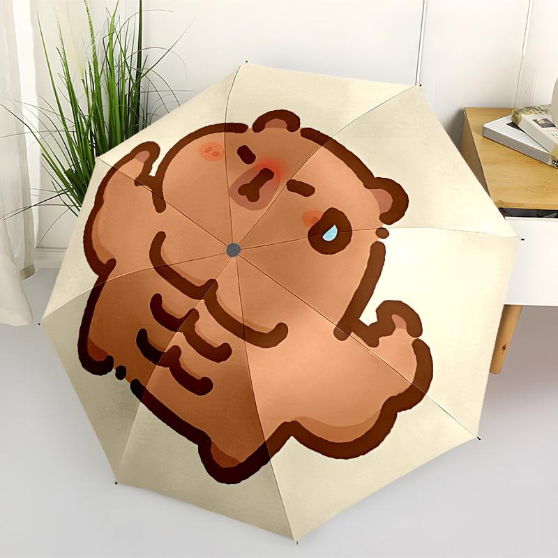 

1pc Cartoon Capybara Automatic Open/Close Umbrella, Folding Compact Umbrella with Lightweight Design for Women/Menyy251028203