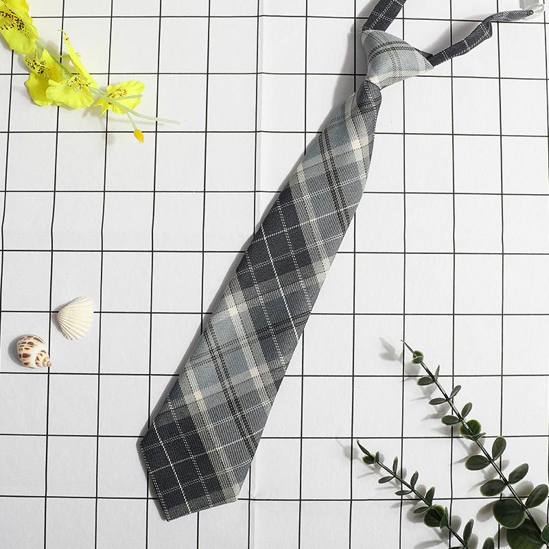 Jk Small Tie Female College Style Lazy Japanese Plaid Uniform Shirt Tie Student Ins Men'S And Women'S Short Styles Free Of Charge
