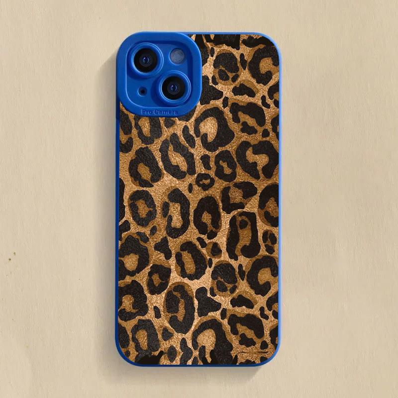 Brown Leopard Print Silicone Phone Case For iPhone 17 16 15 14 13 12 11 Pro Max 17Air 16E XS X XR 7 8 Plus Shockproof Soft Cover