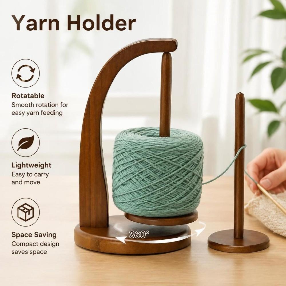 360° Rotatable Magnetic Spool Holder Magnetic Suction Yarn Spinner Yarn Holder Desktop