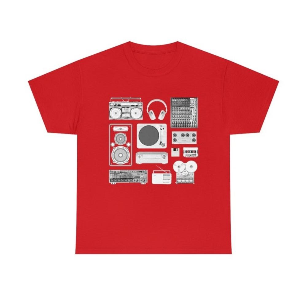 Retro Music Gear Old School Audiophile Sound Engineer Tshirt Woman Man Fashion Casual Cotton Graphic T Shirts Streetwear S